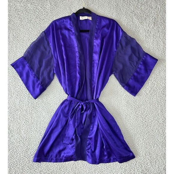 Victoria's Secret Other - Vintage Victorias Secret Robe Womens One Size Purple Sheer Sleeves